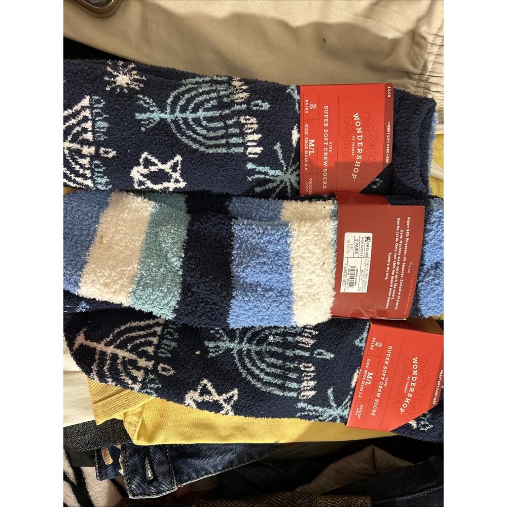 Wondershop Kids Super-Soft Crew Socks 2 Pair Per Pack Size M/L NWT Lot Of 3